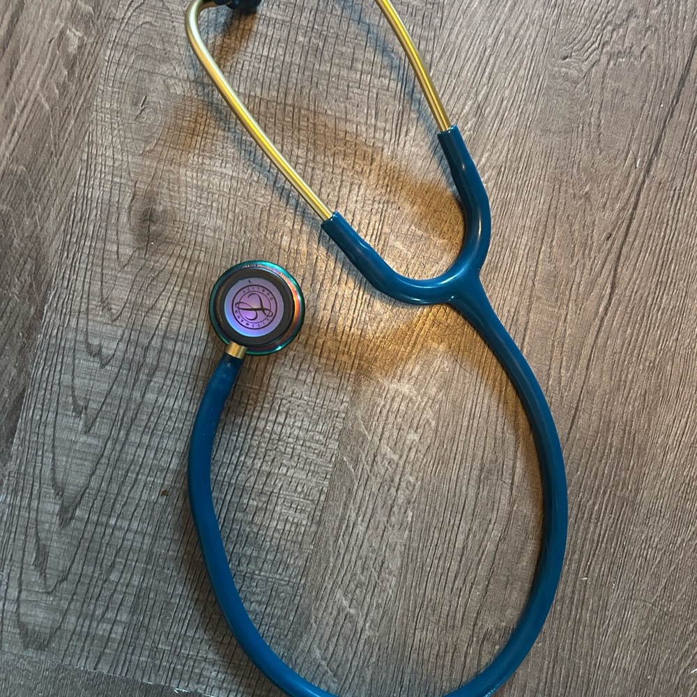 Littmann-Teal and Gold Stethoscope with Iridescent Chestpiece